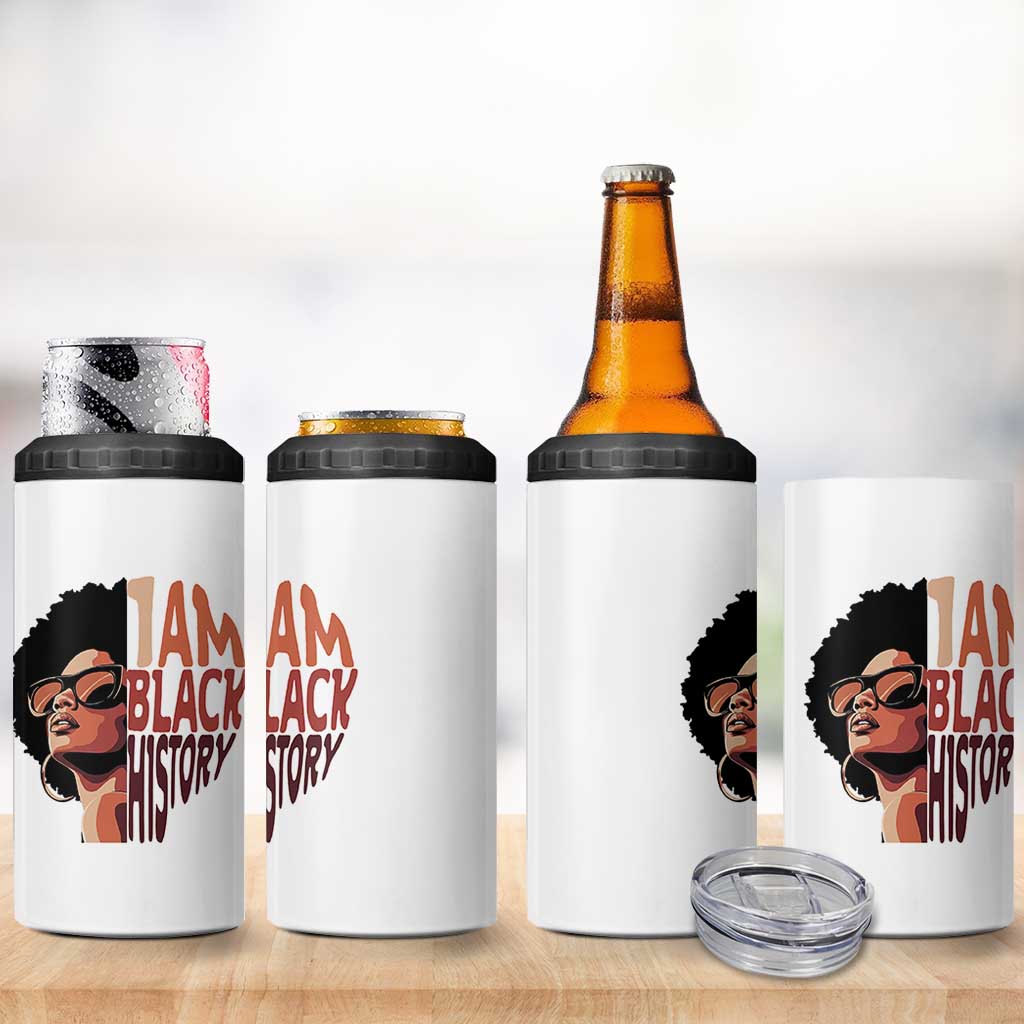 I Am Black History 4 in 1 Can Cooler Tumbler African American Pride - Wonder Print Shop