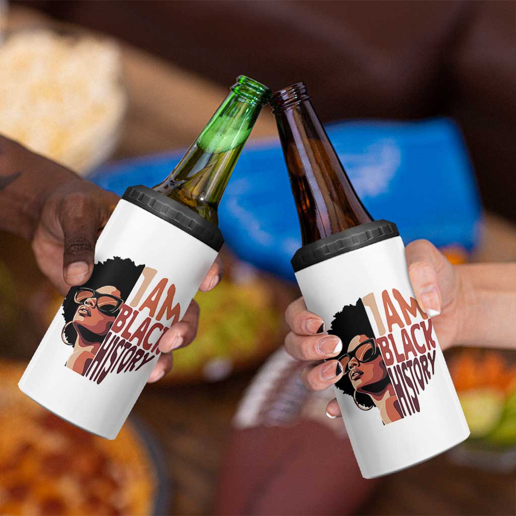I Am Black History 4 in 1 Can Cooler Tumbler African American Pride - Wonder Print Shop