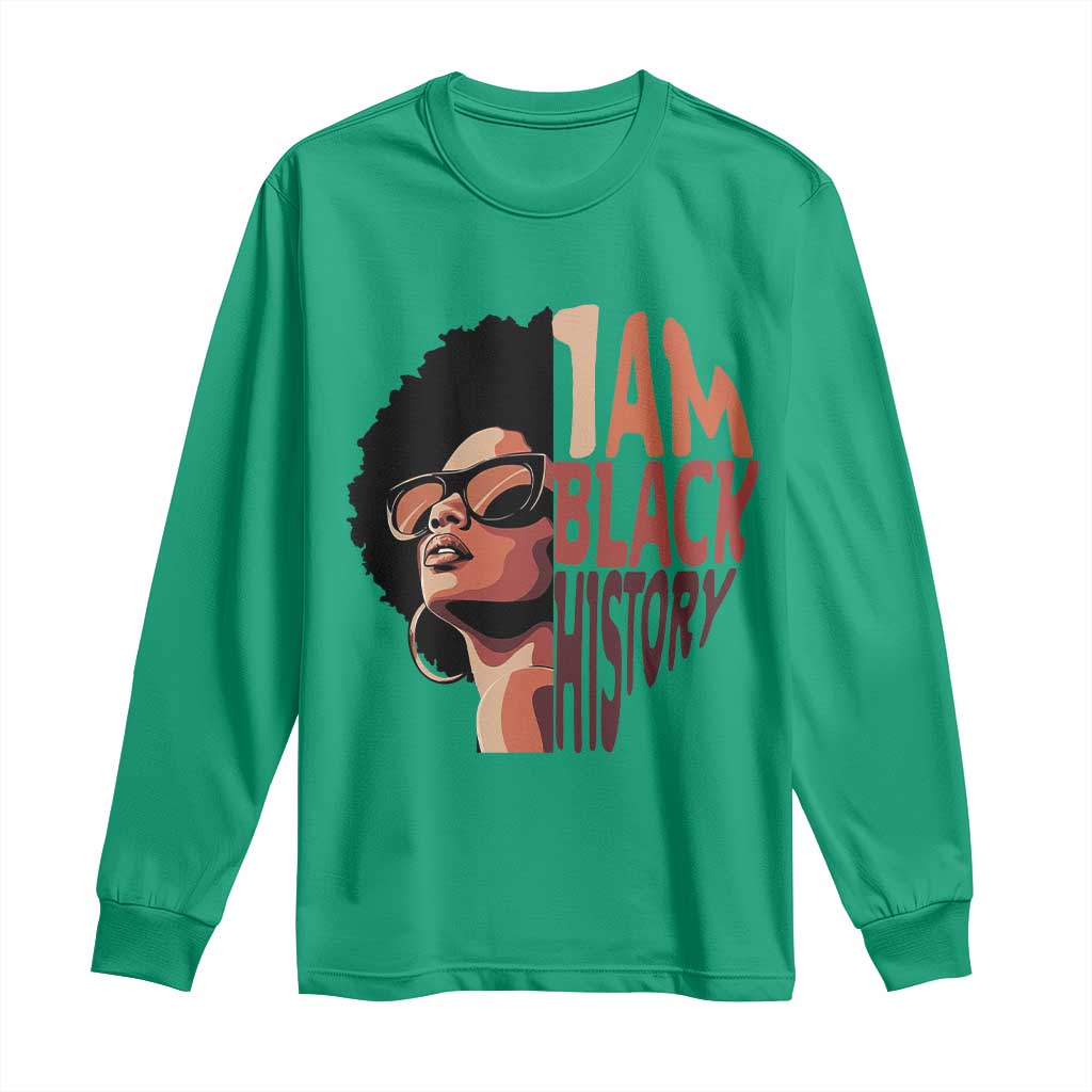 I Am Black History Long Sleeve Shirt African American Pride - Wonder Print Shop