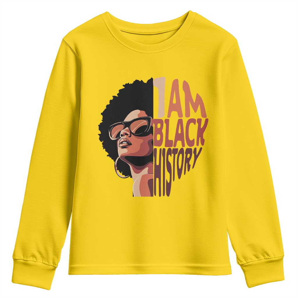 I Am Black History Youth Sweatshirt African American Pride - Wonder Print Shop