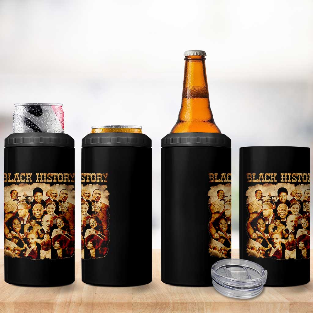 Black History Month 4 in 1 Can Cooler Tumbler African American Pride - Wonder Print Shop