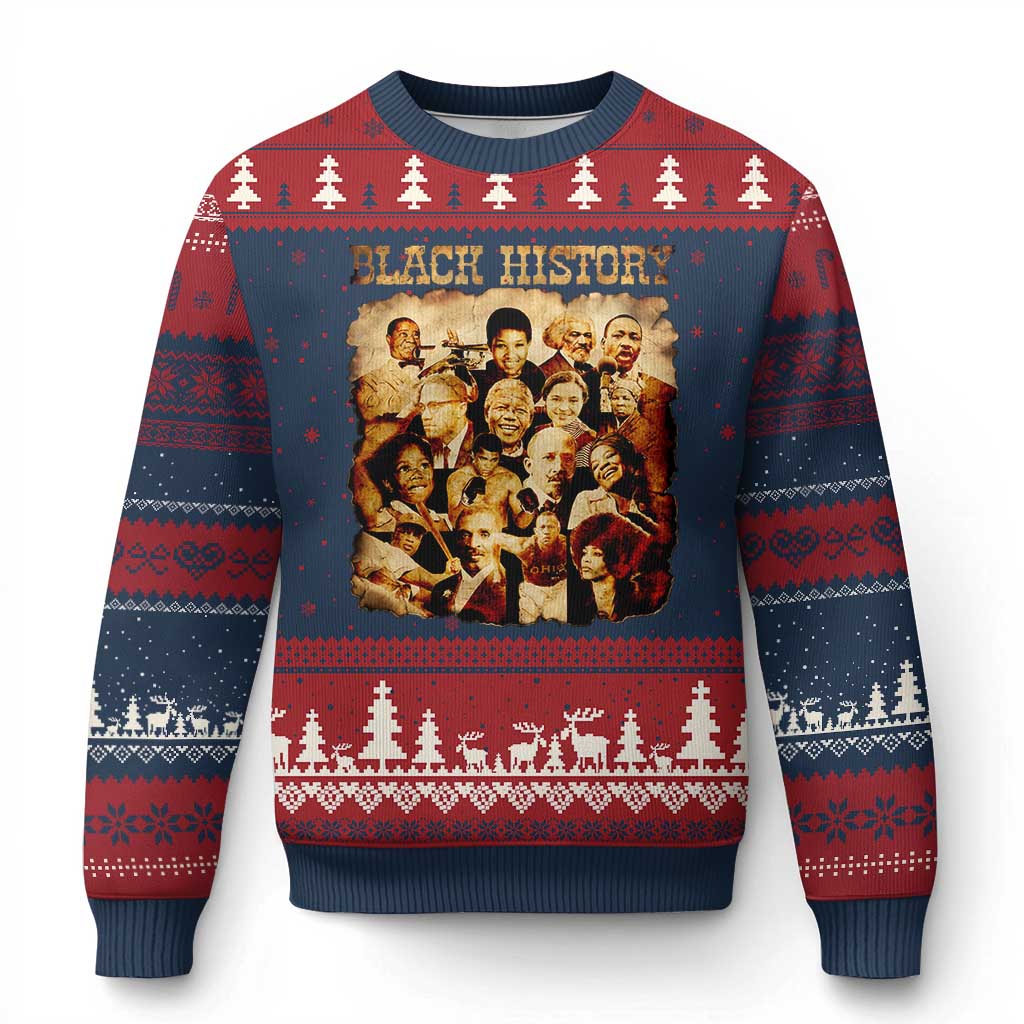 Black History Month Ugly Christmas Sweater African American Pride - Wonder Print Shop