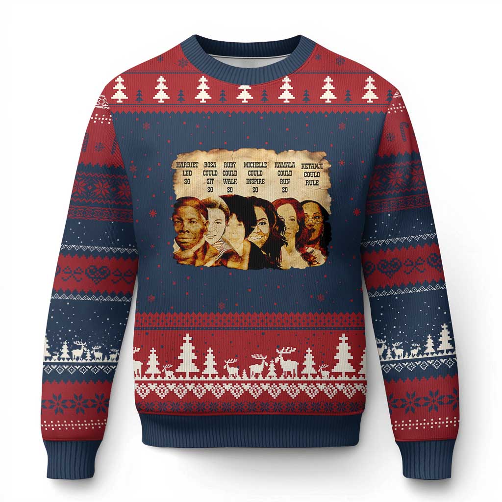 Black History Month Ugly Christmas Sweater African American Women Pride - Wonder Print Shop