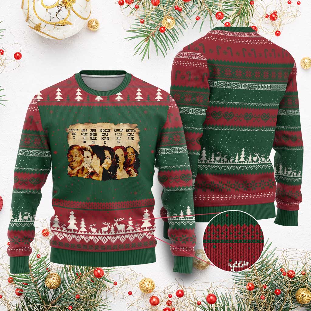 Black History Month Ugly Christmas Sweater African American Women Pride - Wonder Print Shop