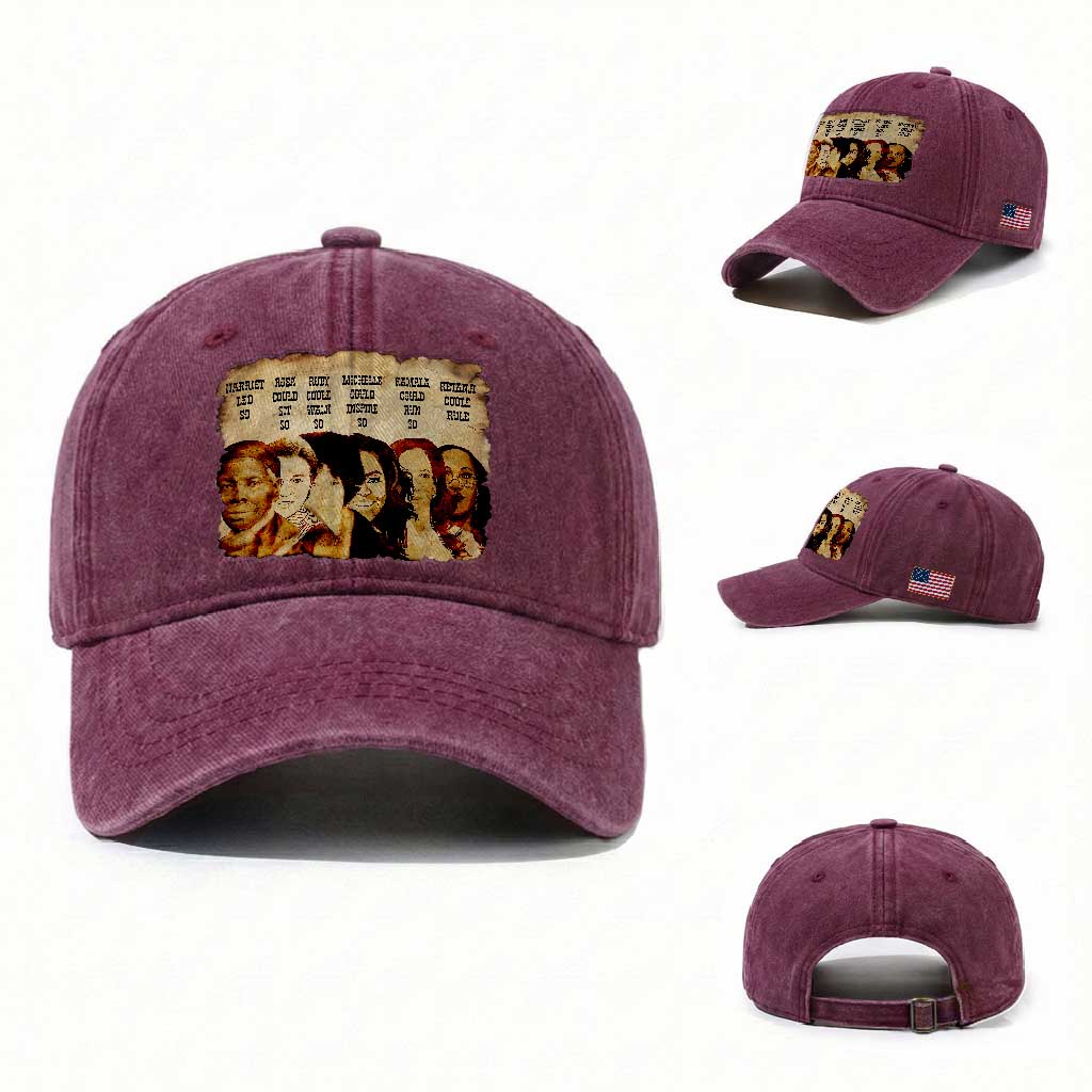 Black History Month Washed Cotton Baseball Cap African American Women Pride