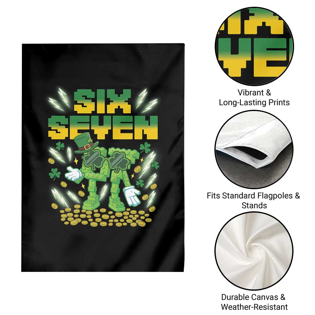 67 Italian Brainrot St Patricks Day Garden Flag Funny Six Seven Leprechaun Playing Baseball Meme