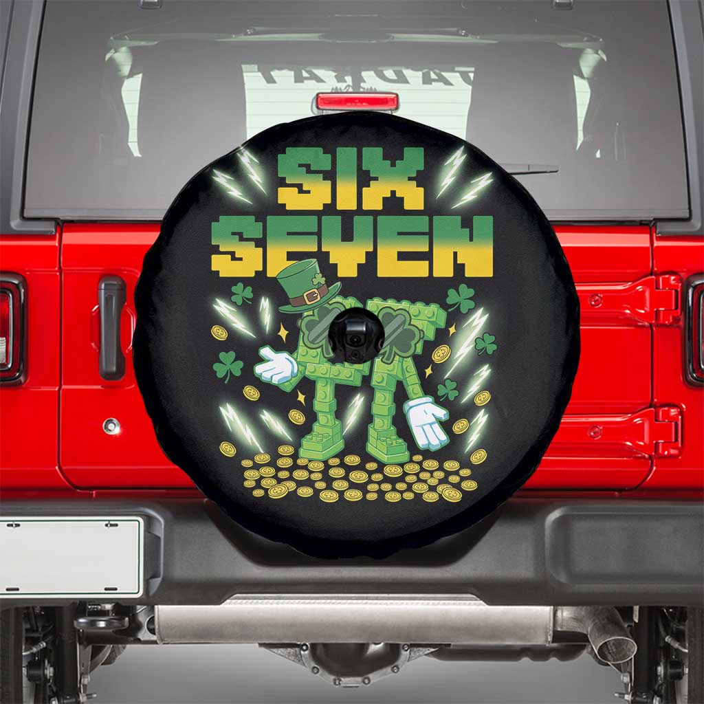67 Italian Brainrot St Patricks Day Spare Tire Cover Funny Six Seven Leprechaun Playing Baseball Meme