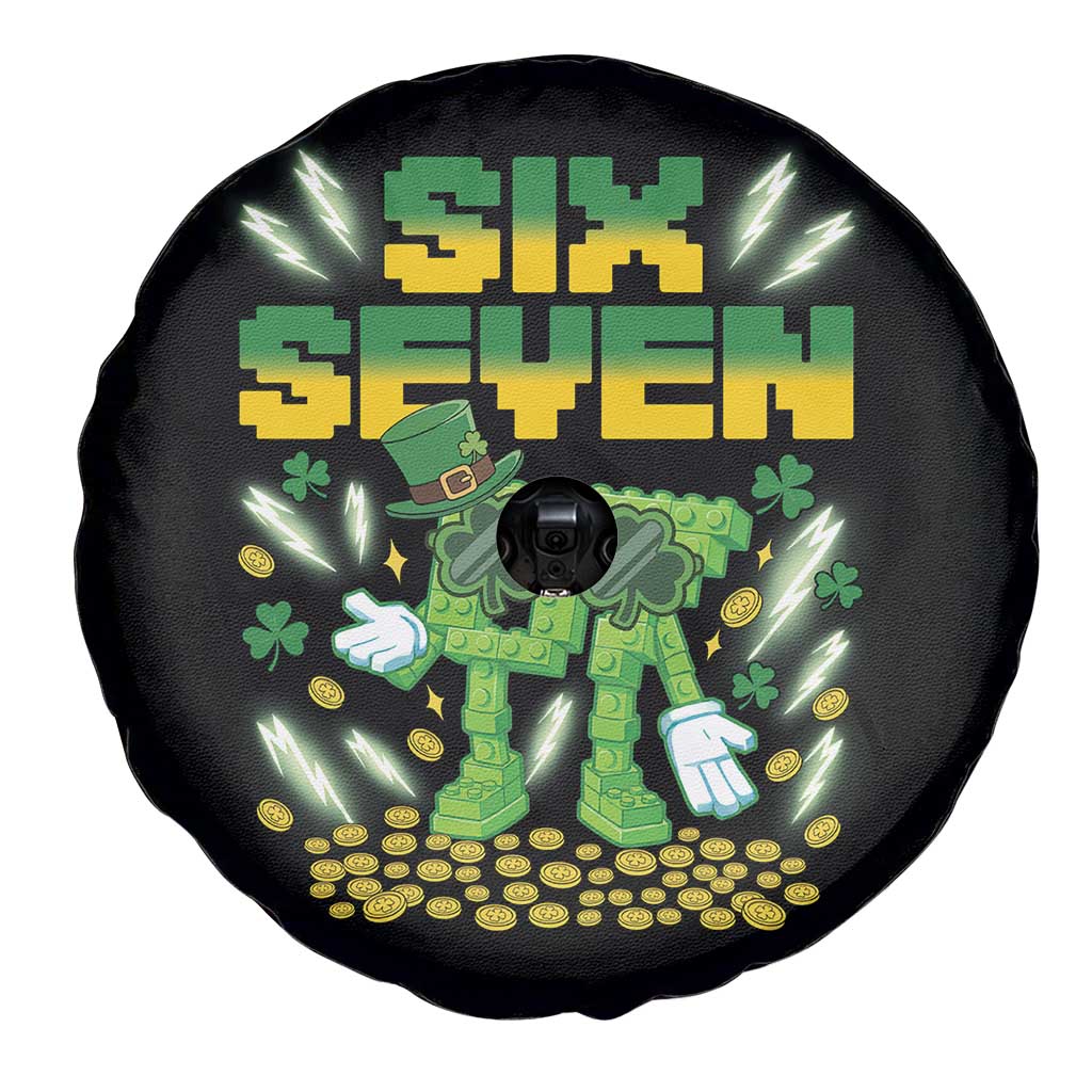 67 Italian Brainrot St Patricks Day Spare Tire Cover Funny Six Seven Leprechaun Playing Baseball Meme