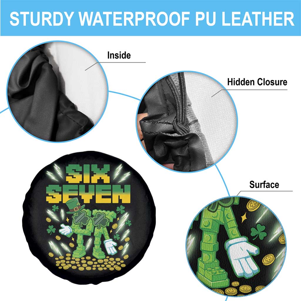 67 Italian Brainrot St Patricks Day Spare Tire Cover Funny Six Seven Leprechaun Playing Baseball Meme