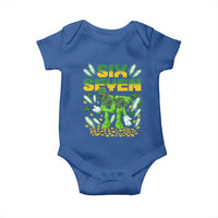 67 Italian Brainrot St Patricks Day Baby Onesie Funny Six Seven Leprechaun Playing Baseball Meme