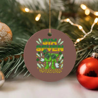 67 Italian Brainrot St Patricks Day Ceramic Ornament Funny Six Seven Leprechaun Playing Baseball Meme