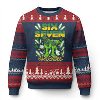 67 Italian Brainrot St Patricks Day Ugly Christmas Sweater Funny Six Seven Leprechaun Playing Baseball Meme