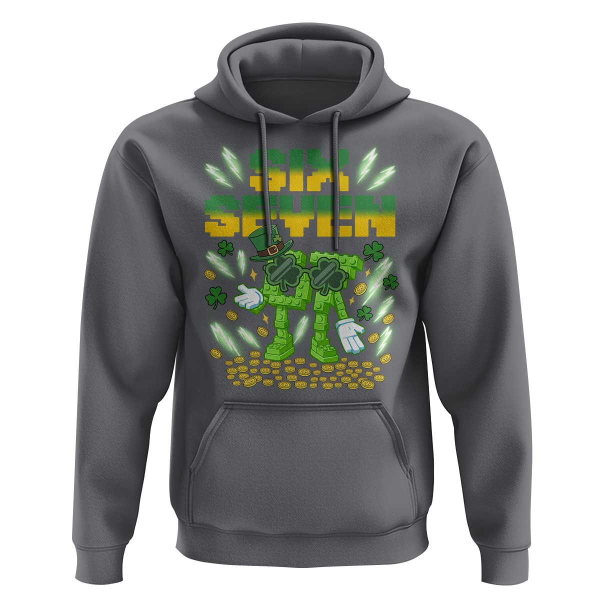 67 Italian Brainrot St Patricks Day Hoodie Funny Six Seven Leprechaun Playing Baseball Meme