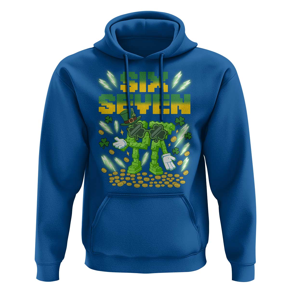 67 Italian Brainrot St Patricks Day Hoodie Funny Six Seven Leprechaun Playing Baseball Meme