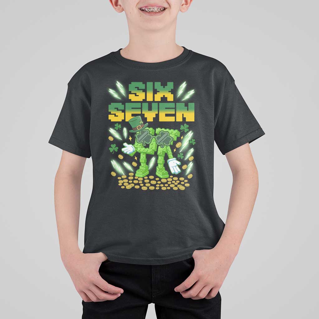 67 Italian Brainrot St Patricks Day T Shirt For Kid Funny Six Seven Leprechaun Playing Baseball Meme