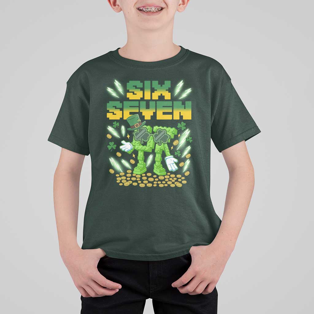 67 Italian Brainrot St Patricks Day T Shirt For Kid Funny Six Seven Leprechaun Playing Baseball Meme