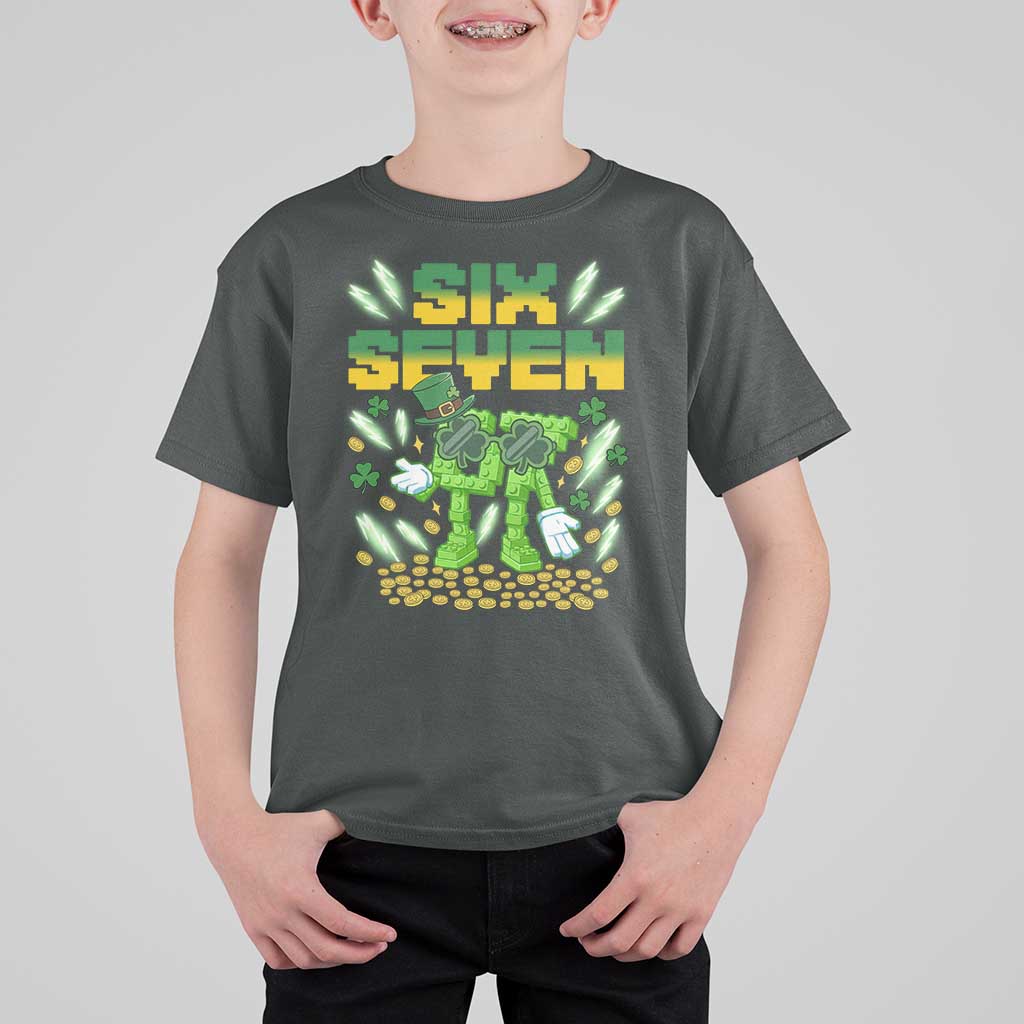 67 Italian Brainrot St Patricks Day T Shirt For Kid Funny Six Seven Leprechaun Playing Baseball Meme