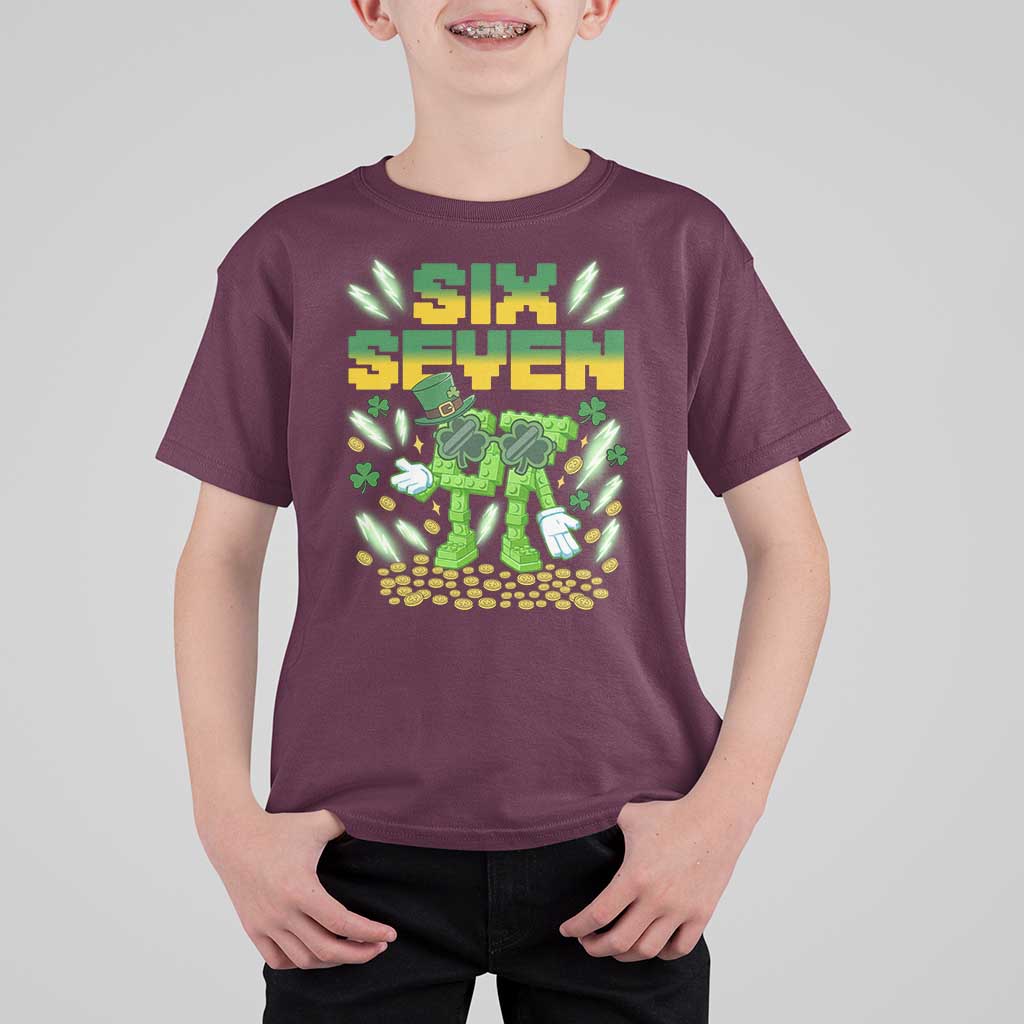 67 Italian Brainrot St Patricks Day T Shirt For Kid Funny Six Seven Leprechaun Playing Baseball Meme