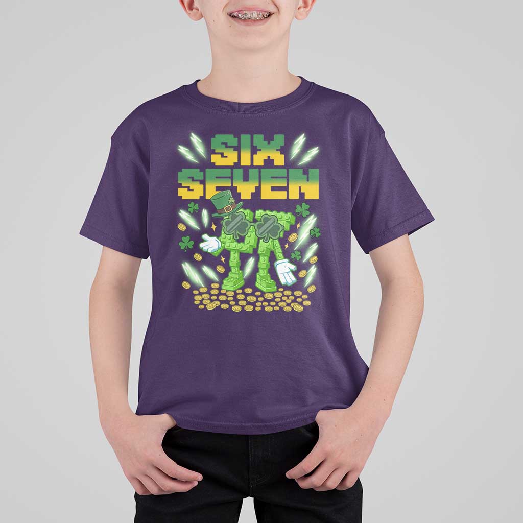 67 Italian Brainrot St Patricks Day T Shirt For Kid Funny Six Seven Leprechaun Playing Baseball Meme
