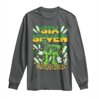 67 Italian Brainrot St Patricks Day Long Sleeve Shirt Funny Six Seven Leprechaun Playing Baseball Meme