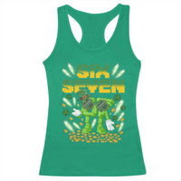 67 Italian Brainrot St Patricks Day Racerback Tank Top Funny Six Seven Leprechaun Playing Baseball Meme
