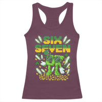 67 Italian Brainrot St Patricks Day Racerback Tank Top Funny Six Seven Leprechaun Playing Baseball Meme