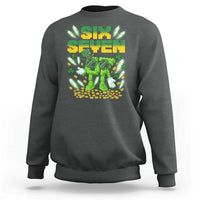 67 Italian Brainrot St Patricks Day Sweatshirt Funny Six Seven Leprechaun Playing Baseball Meme