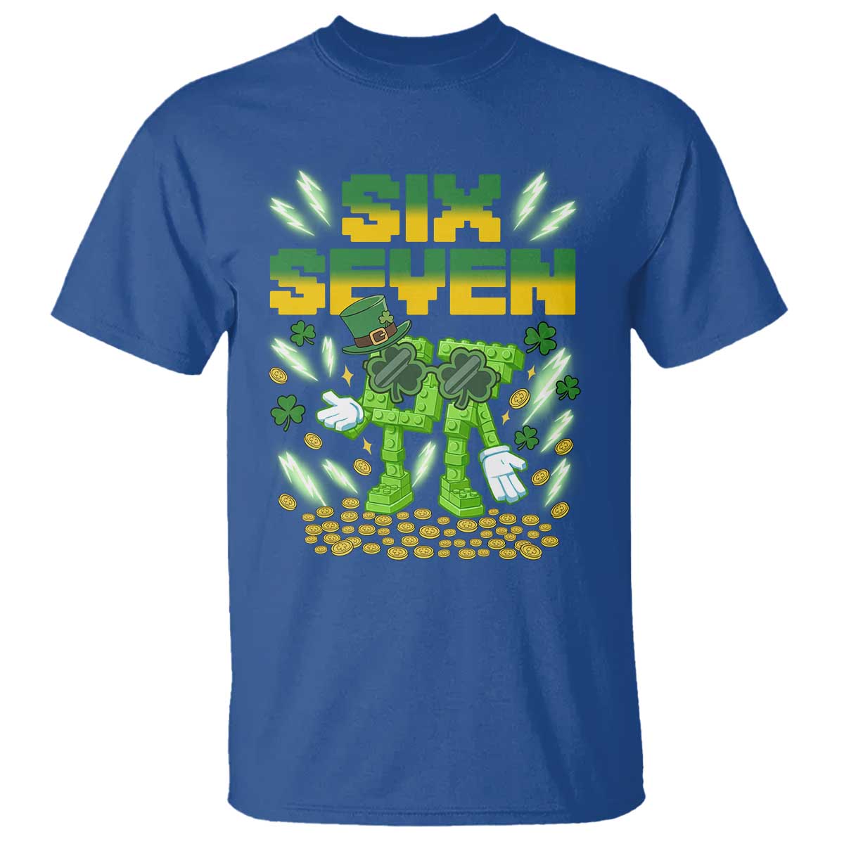 67 Italian Brainrot St Patricks Day T Shirt Funny Six Seven Leprechaun Playing Baseball Meme