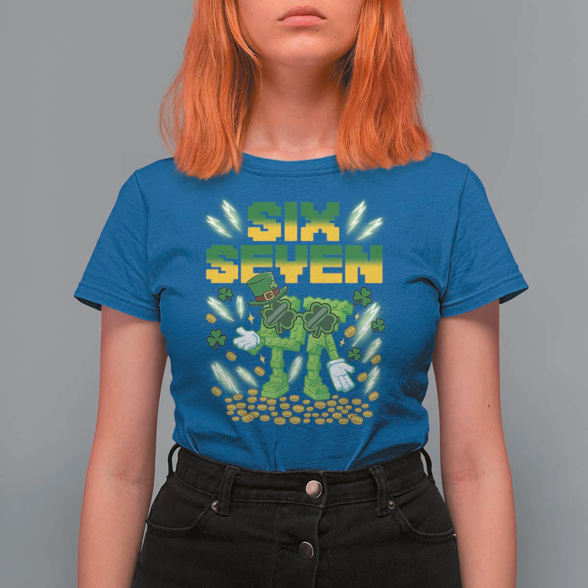 67 Italian Brainrot St Patricks Day T Shirt For Women Funny Six Seven Leprechaun Playing Baseball Meme