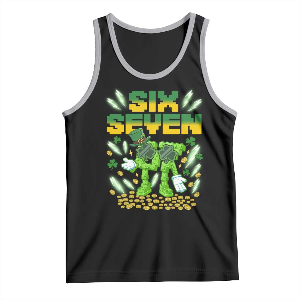 67 Italian Brainrot St Patricks Day Tank Top Funny Six Seven Leprechaun Playing Baseball Meme
