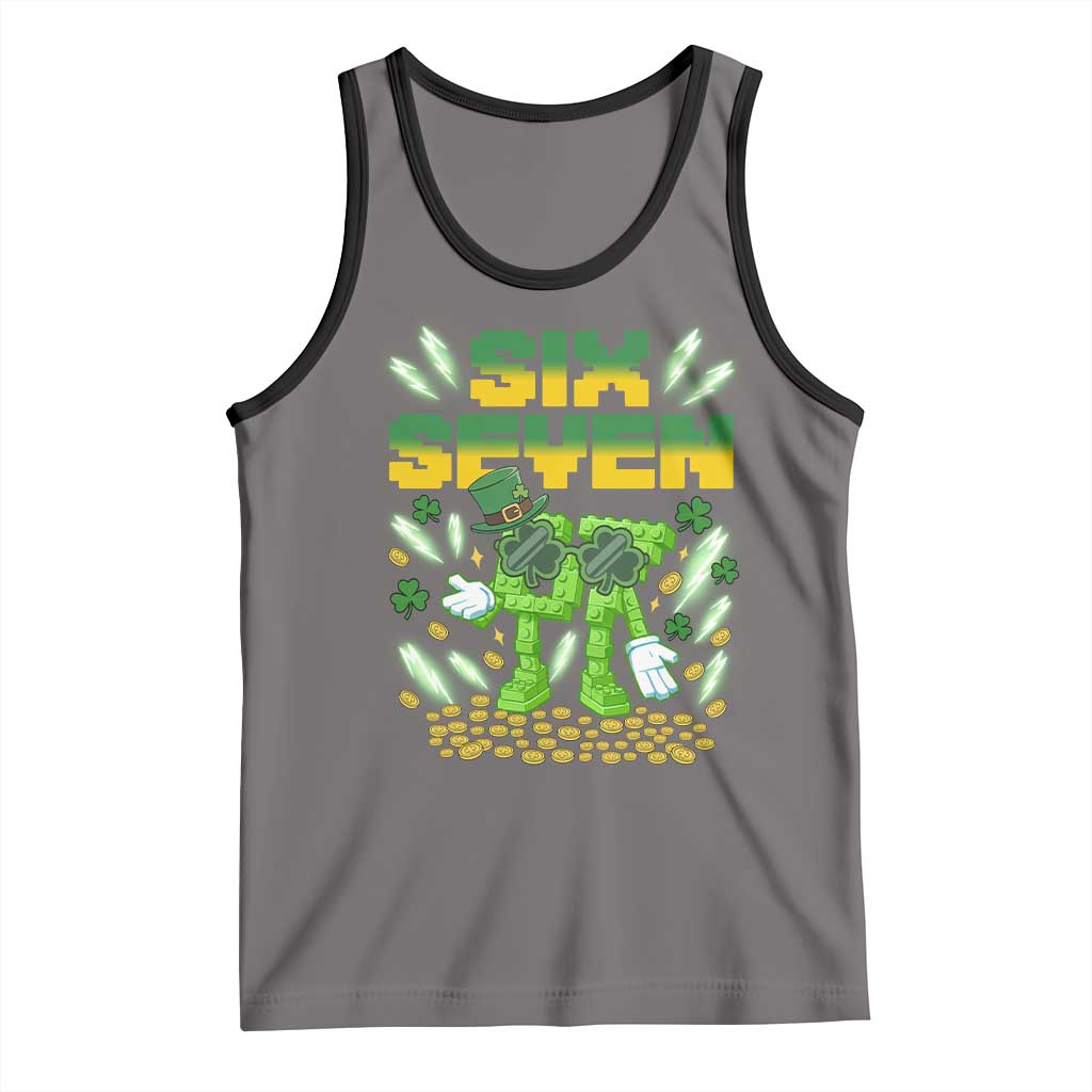 67 Italian Brainrot St Patricks Day Tank Top Funny Six Seven Leprechaun Playing Baseball Meme