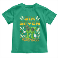 67 Italian Brainrot St Patricks Day Toddler T Shirt Funny Six Seven Leprechaun Playing Baseball Meme