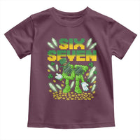 67 Italian Brainrot St Patricks Day Toddler T Shirt Funny Six Seven Leprechaun Playing Baseball Meme