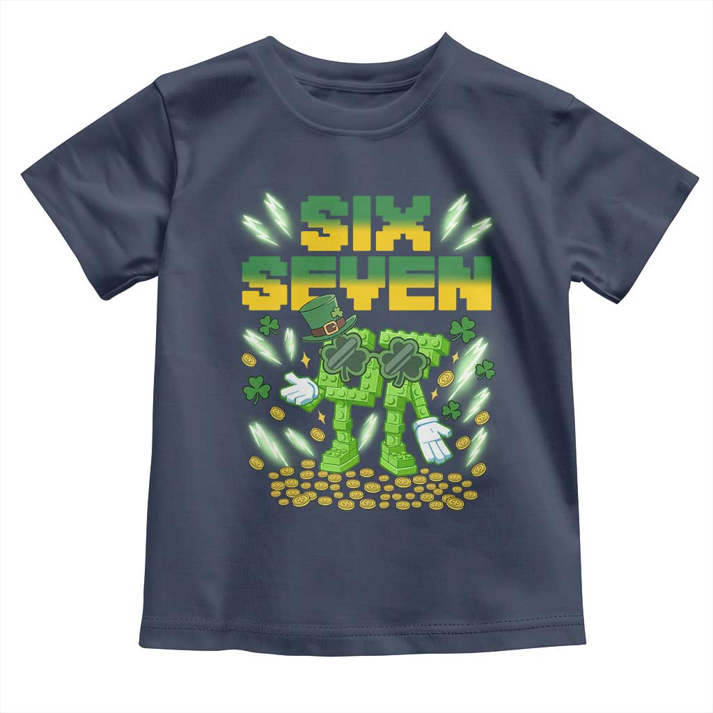 67 Italian Brainrot St Patricks Day Toddler T Shirt Funny Six Seven Leprechaun Playing Baseball Meme