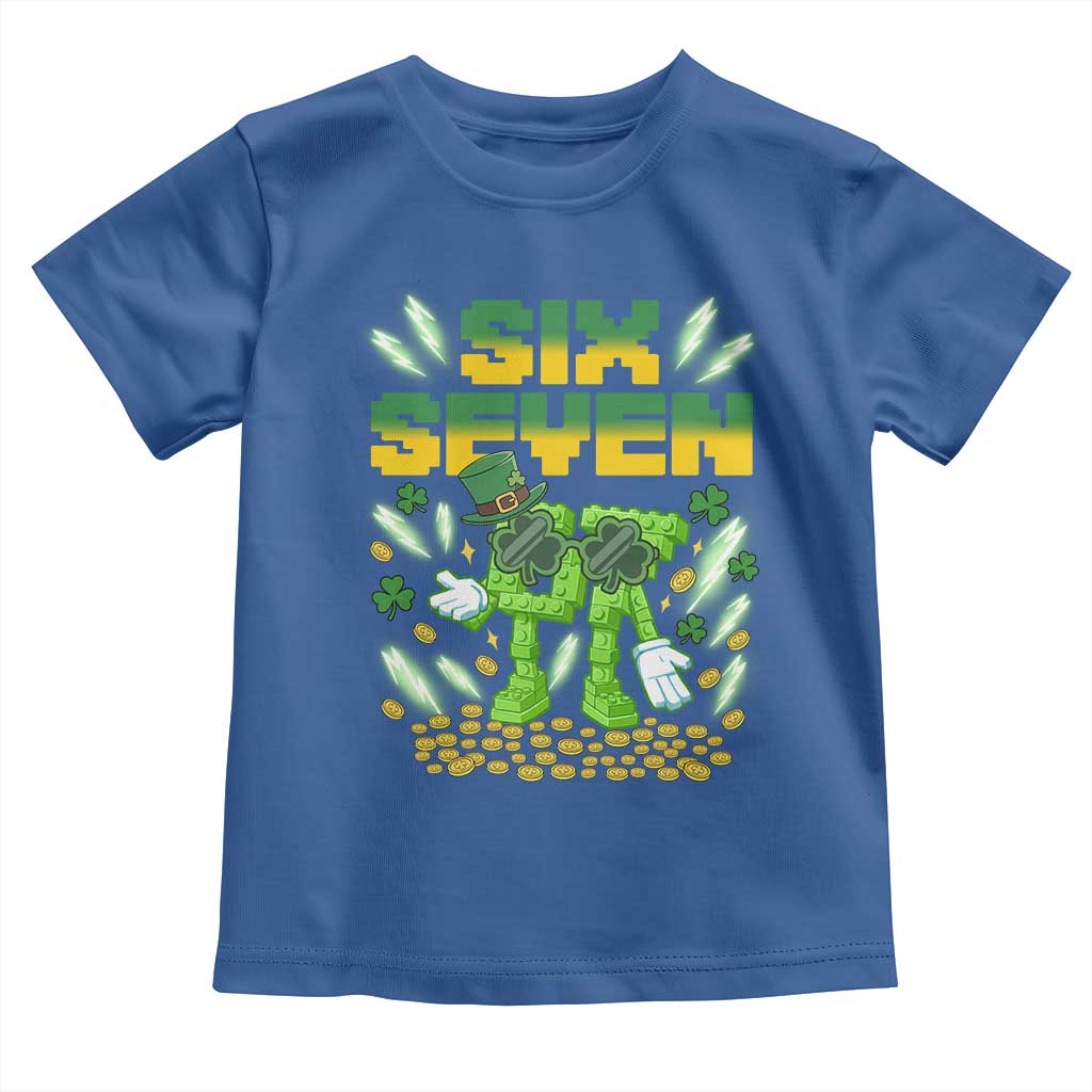 67 Italian Brainrot St Patricks Day Toddler T Shirt Funny Six Seven Leprechaun Playing Baseball Meme