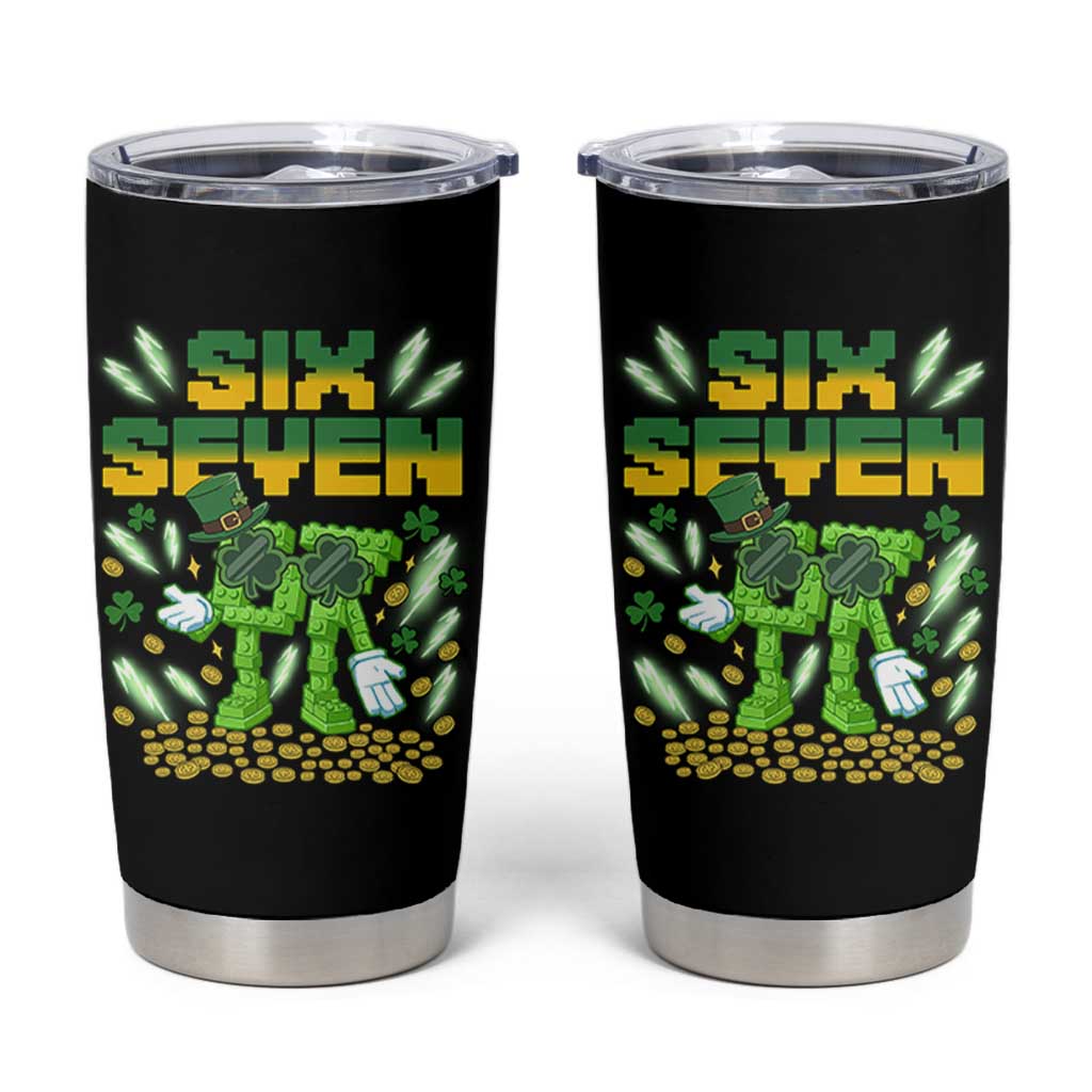 67 Italian Brainrot St Patricks Day Tumbler Cup Funny Six Seven Leprechaun Playing Baseball Meme