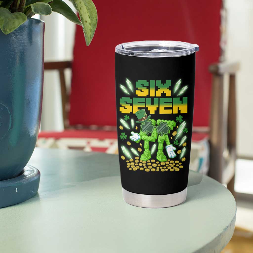 67 Italian Brainrot St Patricks Day Tumbler Cup Funny Six Seven Leprechaun Playing Baseball Meme