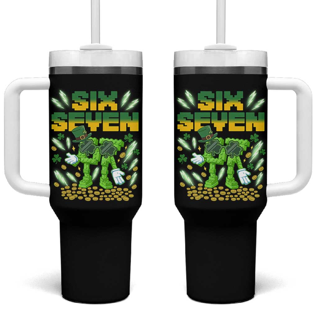 67 Italian Brainrot St Patricks Day Tumbler With Handle Funny Six Seven Leprechaun Playing Baseball Meme
