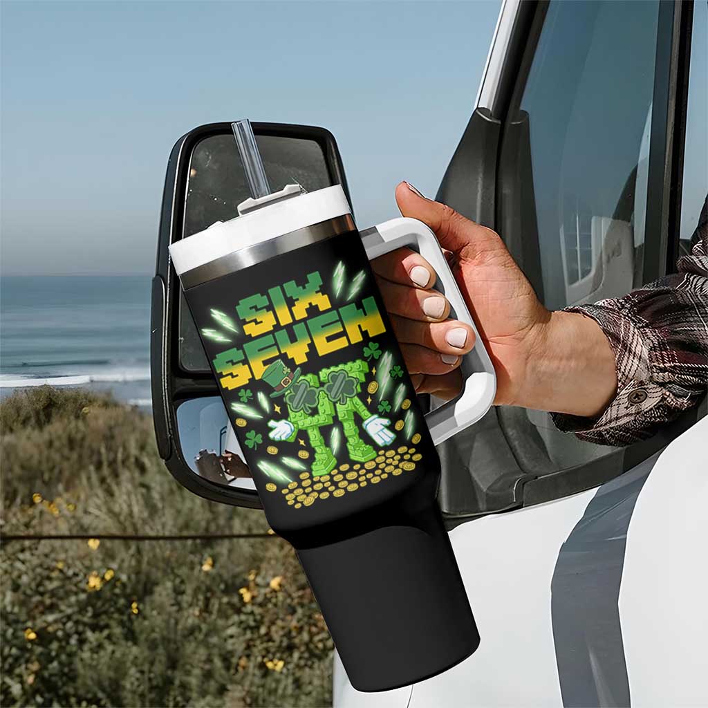 67 Italian Brainrot St Patricks Day Tumbler With Handle Funny Six Seven Leprechaun Playing Baseball Meme