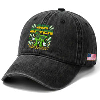 67 Italian Brainrot St Patricks Day Washed Cotton Baseball Cap Funny Six Seven Leprechaun Playing Baseball Meme