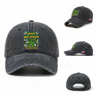 67 Italian Brainrot St Patricks Day Washed Cotton Baseball Cap Funny Six Seven Leprechaun Playing Baseball Meme