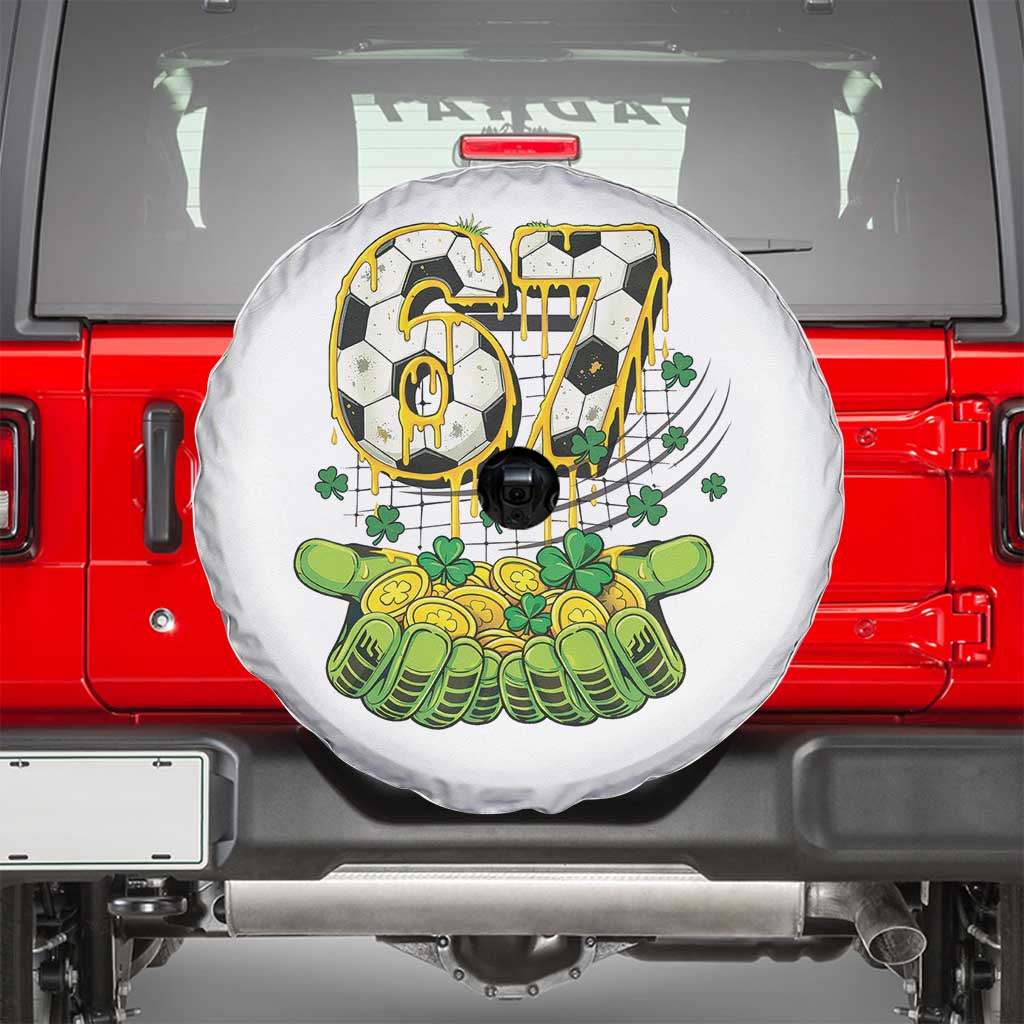 67 Soccer St Patricks Day Spare Tire Cover Funny Six Seven Gen Alpha Meme Drip
