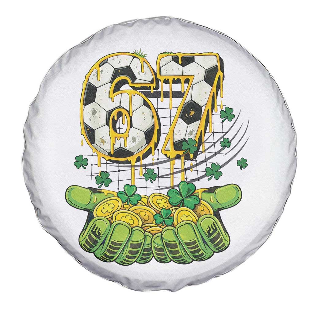 67 Soccer St Patricks Day Spare Tire Cover Funny Six Seven Gen Alpha Meme Drip