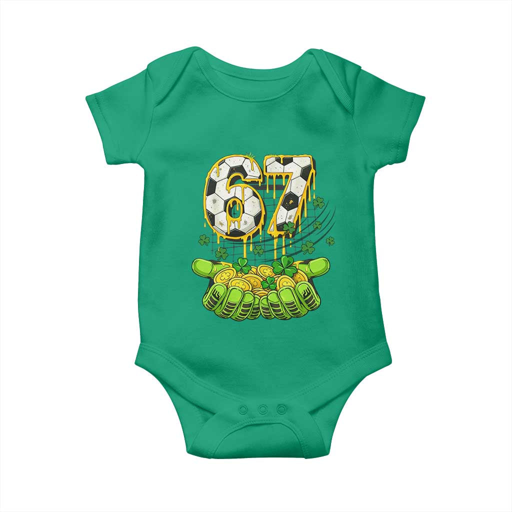 67 Soccer St Patricks Day Baby Onesie Funny Six Seven Gen Alpha Meme Drip