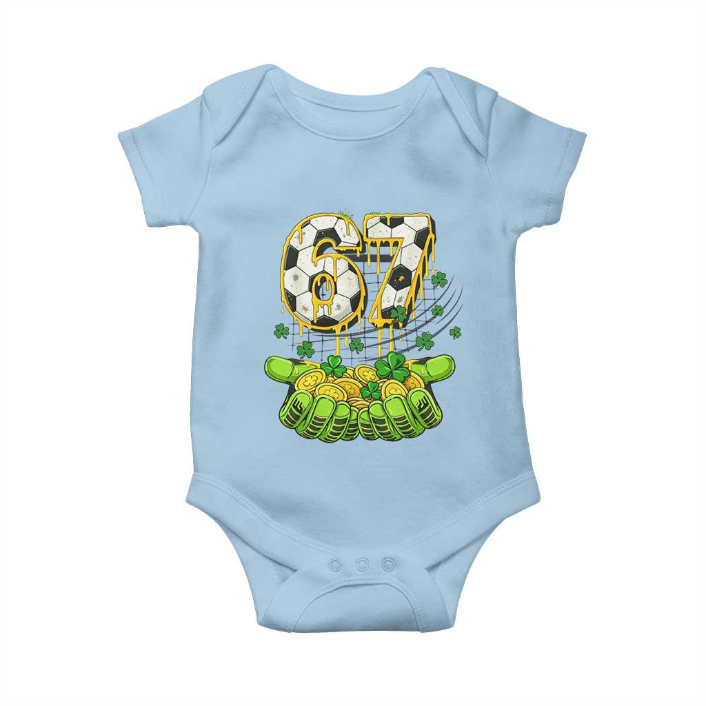 67 Soccer St Patricks Day Baby Onesie Funny Six Seven Gen Alpha Meme Drip