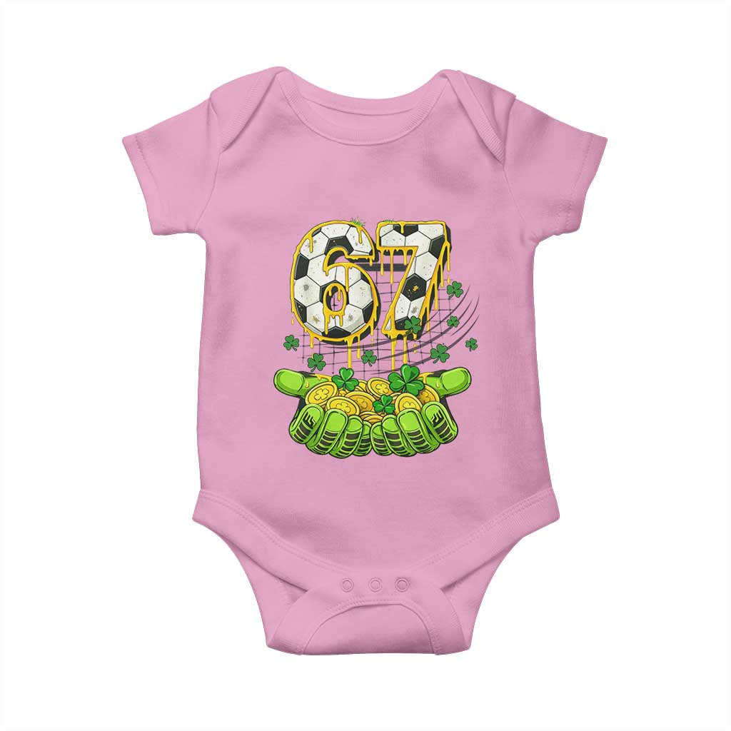 67 Soccer St Patricks Day Baby Onesie Funny Six Seven Gen Alpha Meme Drip