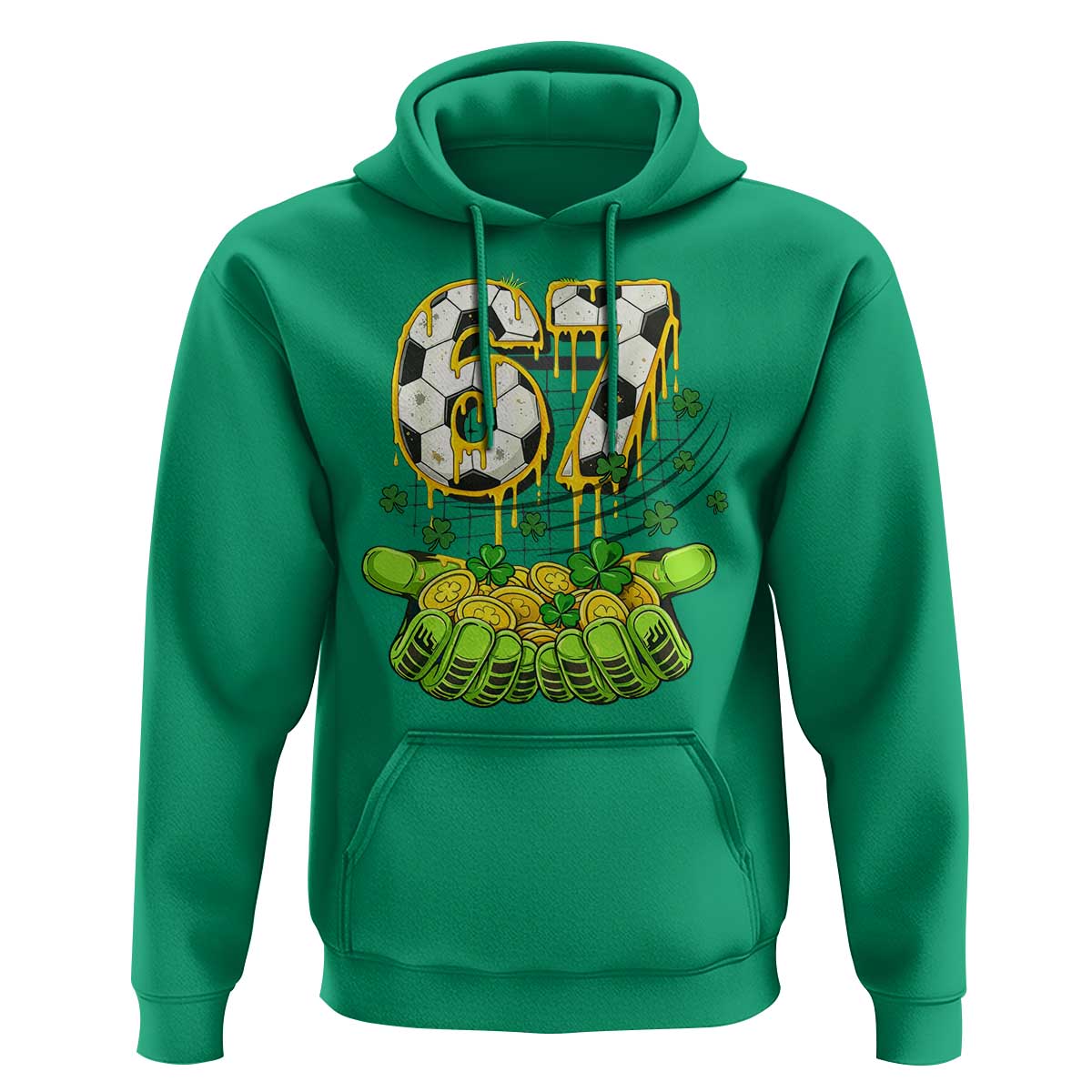67 Soccer St Patricks Day Hoodie Funny Six Seven Gen Alpha Meme Drip