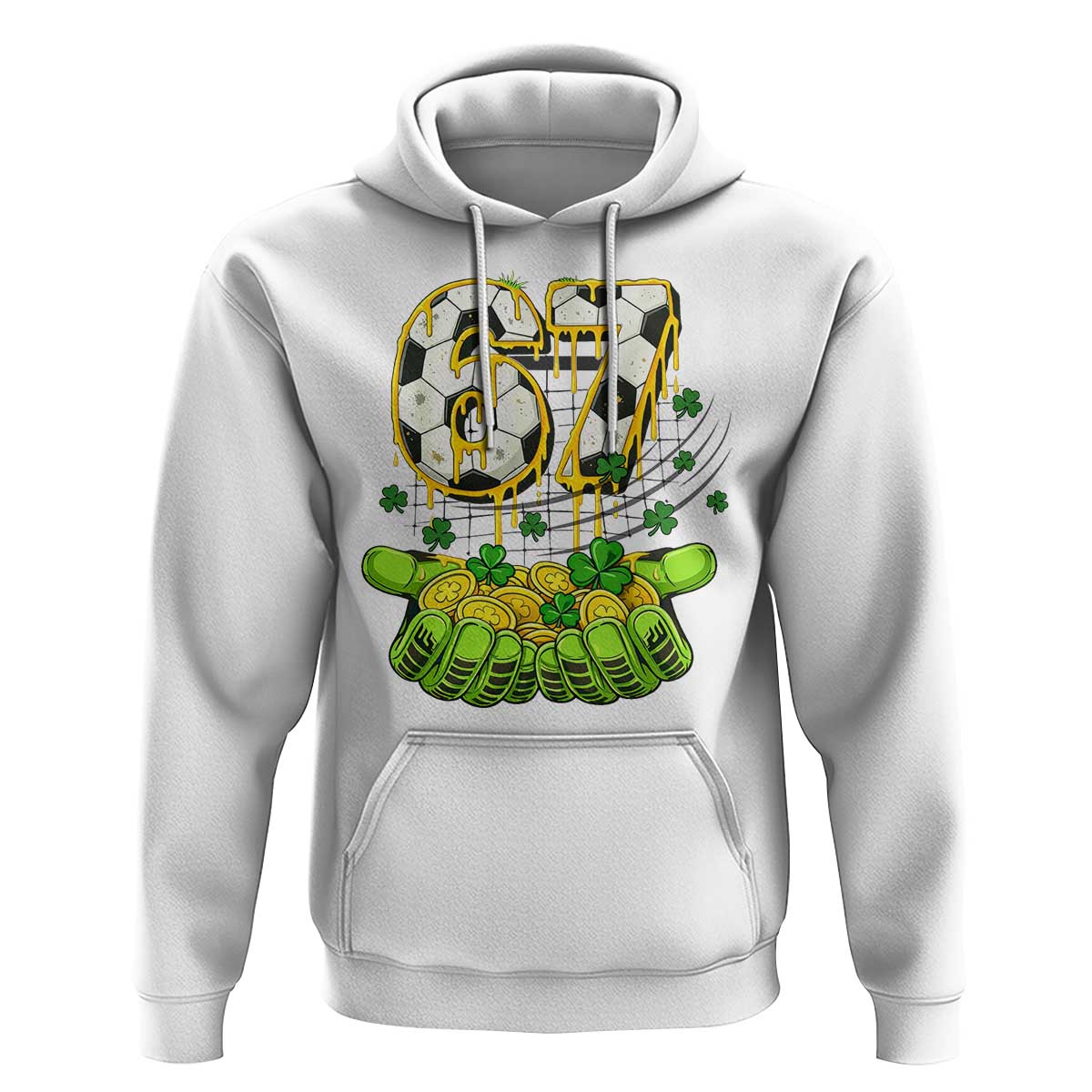 67 Soccer St Patricks Day Hoodie Funny Six Seven Gen Alpha Meme Drip