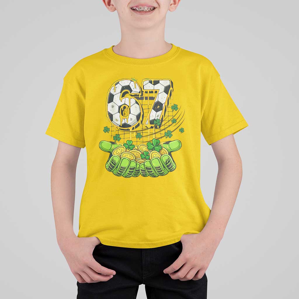 67 Soccer St Patricks Day T Shirt For Kid Funny Six Seven Gen Alpha Meme Drip