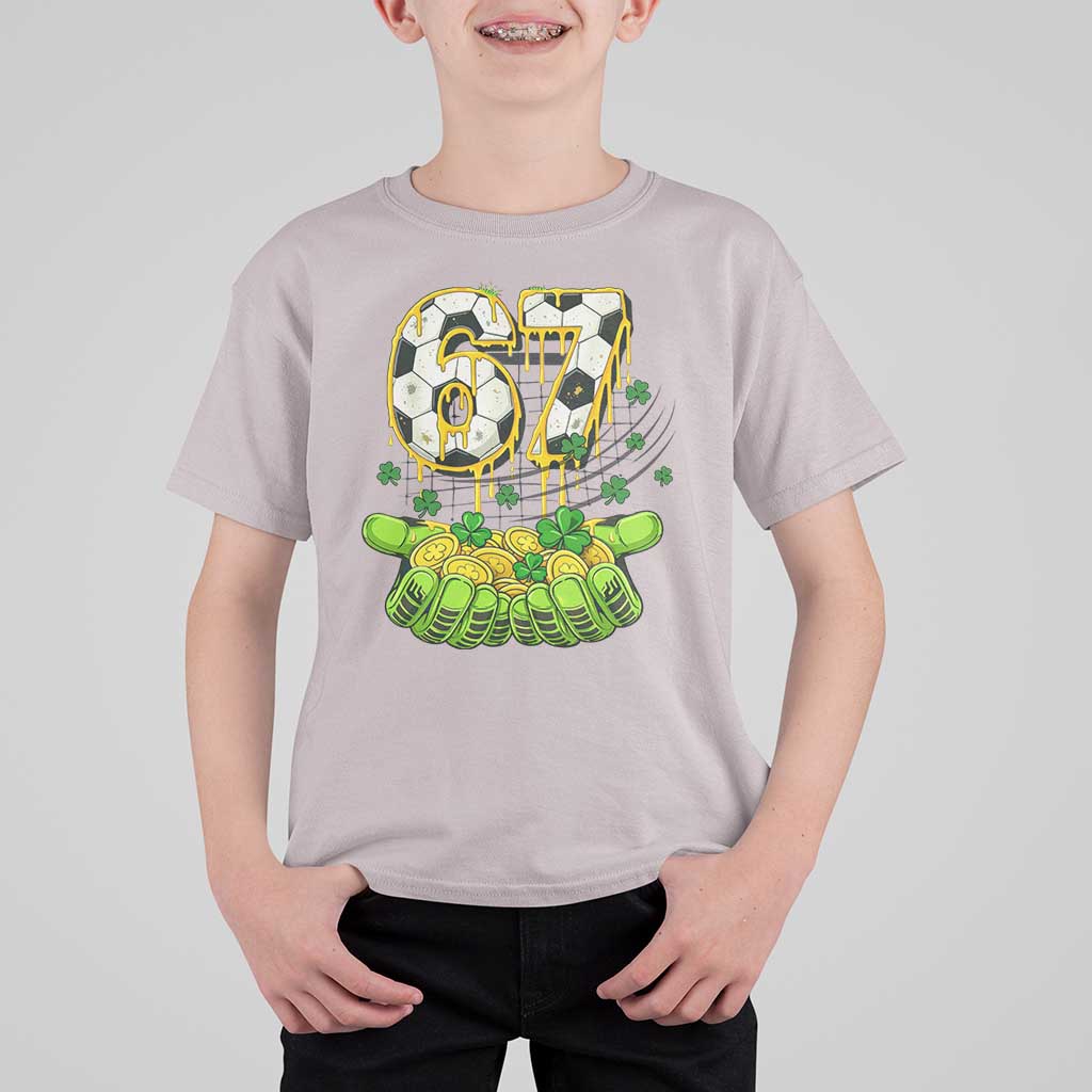 67 Soccer St Patricks Day T Shirt For Kid Funny Six Seven Gen Alpha Meme Drip